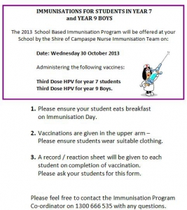 Immunisations